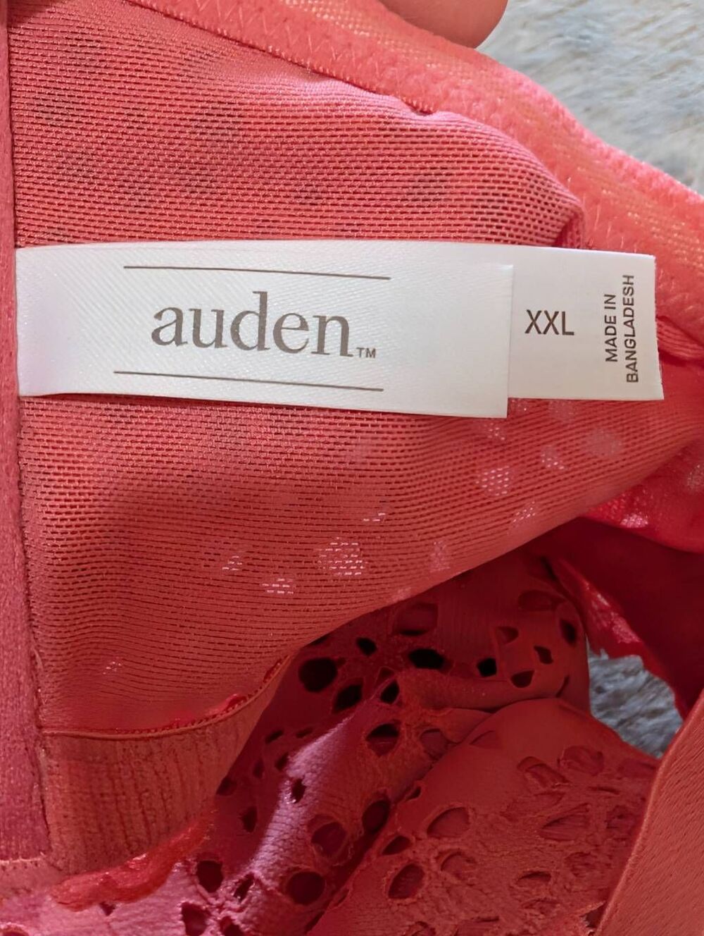 Auden Size XXL Pink Lace PMV Padded Bandeau Bralette Bra - Picture 3 of 4